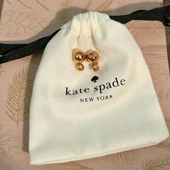 kate spade Jewelry - Kate Spade Gold Double Ball Earrings 🤩